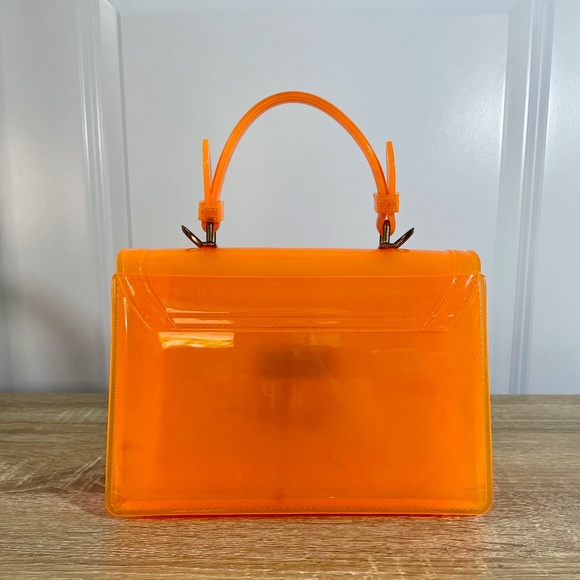 1980s Vibes Transparent Jelly Top Handle PVC Handbag - Picture 4 of 5